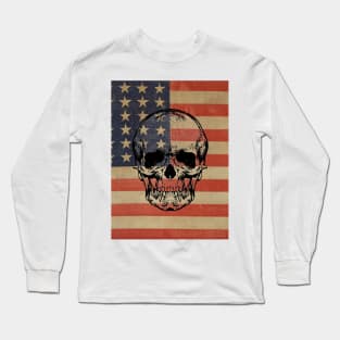 Grunge American Skull Long Sleeve T-Shirt